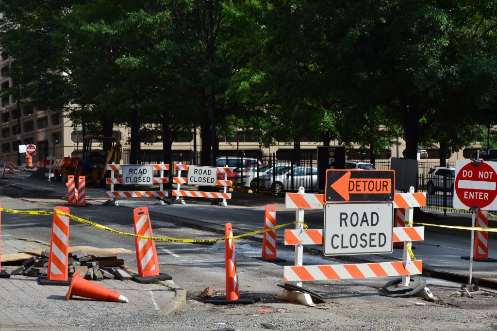 traffic management plan indicating a road closure